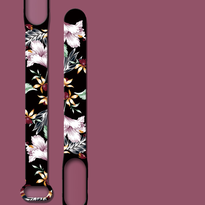 Силіконовий ремінець MRK для фітнес браслета Xiaomi Mi Band 4/3 чорний з малюнком Лілії – фото, відгуки, характеристики в інтернет-магазині MoreKitov від продавця: MRK МРК| Купити в Україні: Києві, Харкові, Львові