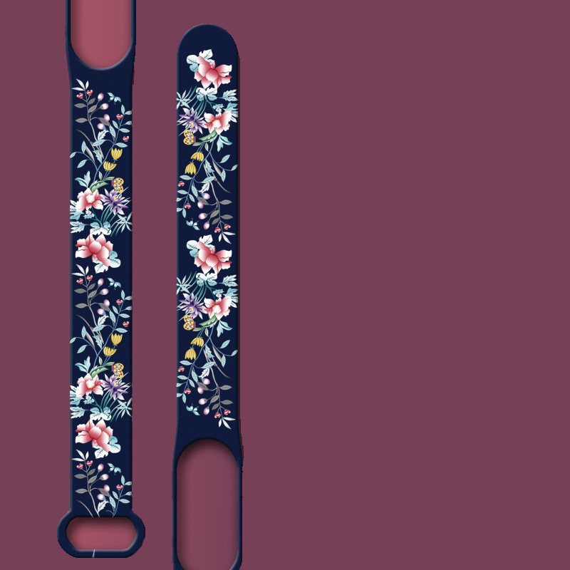 Силіконовий ремінець MRK для фітнес браслета Xiaomi Mi Band 6/5 темно-синій з малюнком квіти (04) – фото, відгуки, характеристики в інтернет-магазині MoreKitov від продавця: MRK МРК| Купити в Україні: Києві, Харкові, Львові