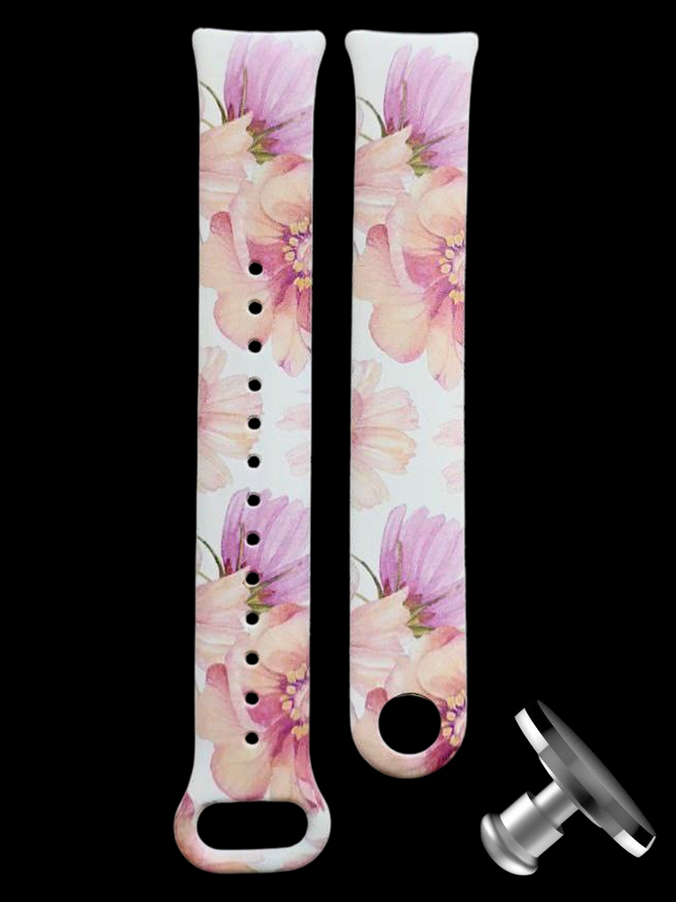 Силіконовий ремінець Original Design MiJobs для фітнесу браслета Xiaomi Mi Band 8/9 Beua Tend Roses з металевим кріпленням + металева кнопка