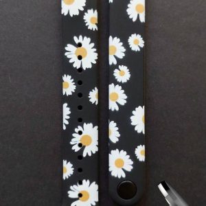 Силіконовий ремінець Original Design MiJobs для фітнесу браслета Xiaomi Mi Band 8/9 Camomiles з металевим кріпленням + металева кнопка