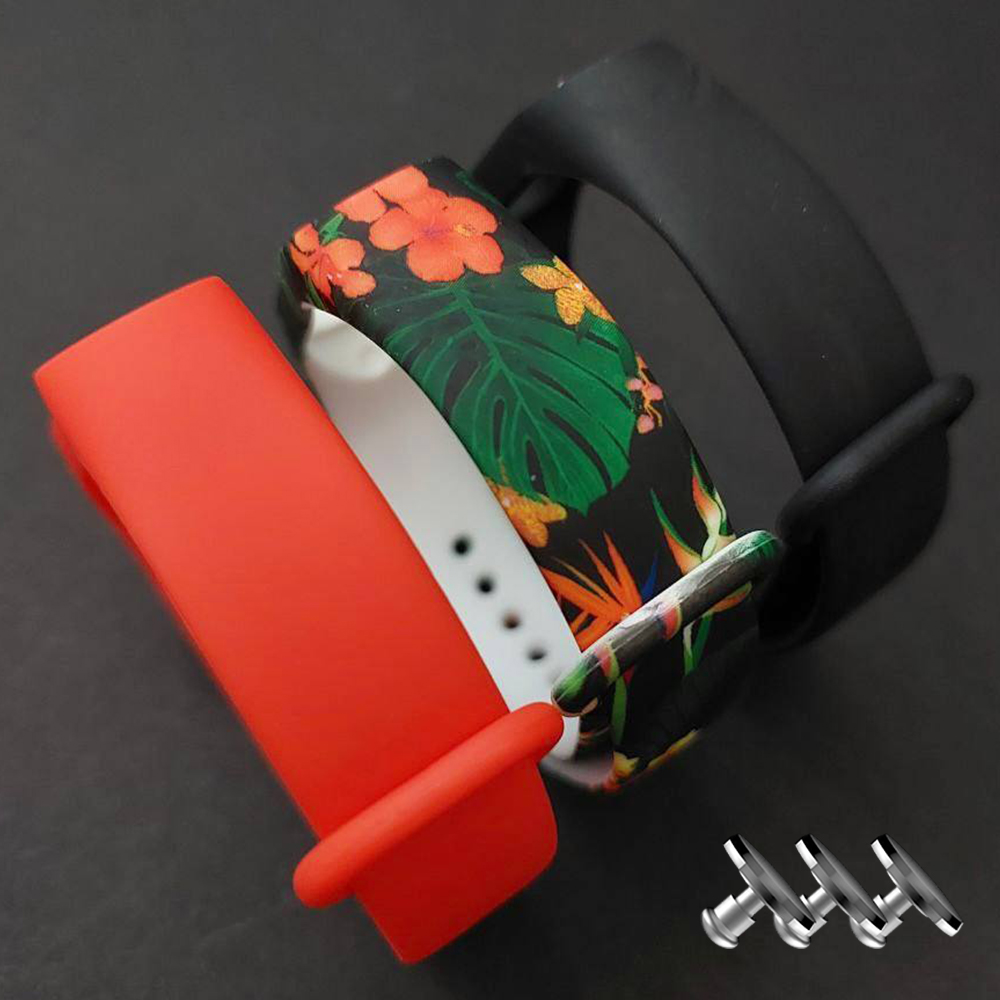 Комплект силіконових ремінців MRK для фітнесу браслета Xiaomi Mi Band 5/6/7 Tropical Set 03 (три ремінці) + три металеві кнопки – фото, відгуки, характеристики в інтернет-магазині MoreKitov від продавця: MRK МРК| Купити в Україні: Києві, Харкові, Львові