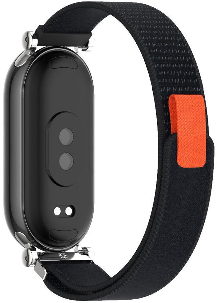 Ремінець тканинний Mi Jobs GT4 Trail для Xiaomi Mi Band 8/9/10 з металевим кріпленням та застібкою на липучці Trail Black+Silver