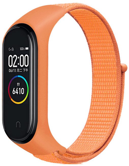 Ремінець нейлоновий MRK для фітнес браслета Xiaomi Mi Band 7/6/5/4/3 Помаранчевий