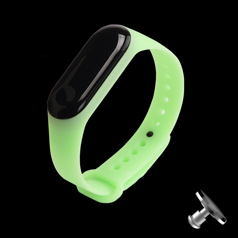 Силіконовий ремінець неоновий MRK для фітнес браслета Xiaomi Mi Band 4/3 Зелений + металева кнопка, що світиться – фото, відгуки, характеристики в інтернет-магазині MoreKitov від продавця: MRK МРК| Купити в Україні: Києві, Харкові, Львові