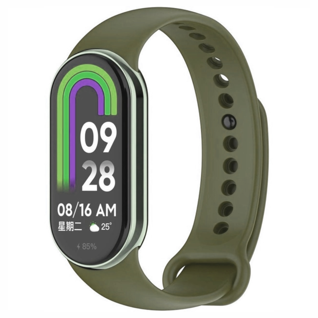Силіконовий ремінець MRK для фітнес браслета Xiaomi Mi Band 8/9 Хакі