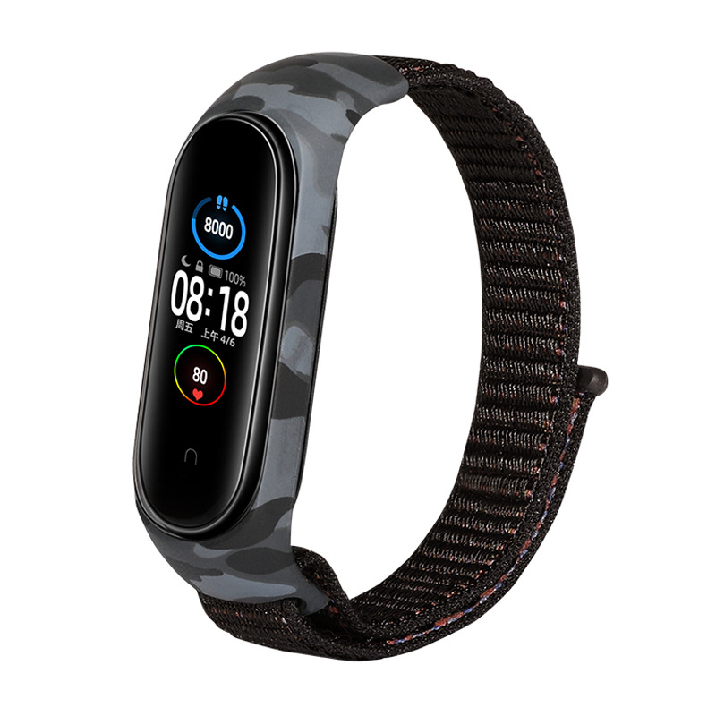 Ремінець нейлоновий MRK для фітнес браслета Xiaomi Mi Band 6/5/4/3 камуфляж чорний – фото, відгуки, характеристики в інтернет-магазині MoreKitov від продавця: MRK МРК| Купити в Україні: Києві, Харкові, Львові