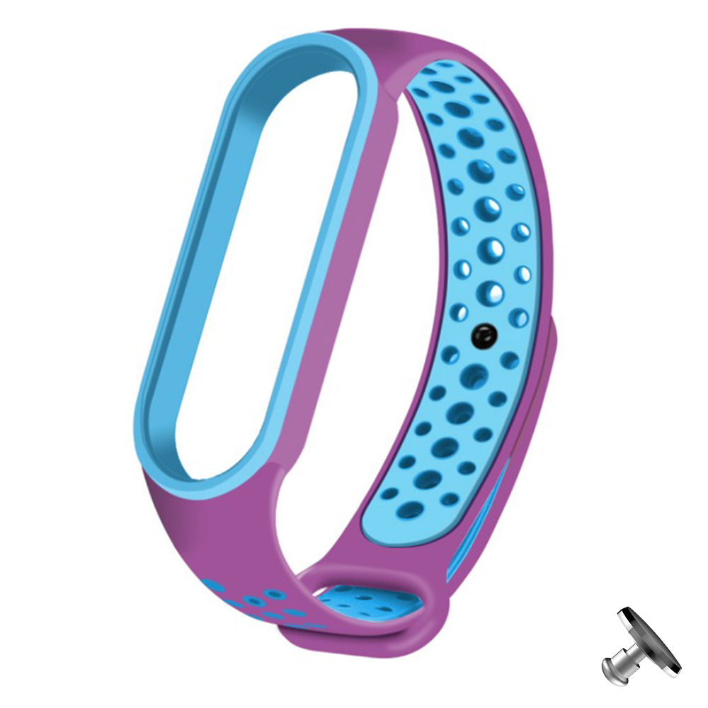 Ремінець Nike style для фітнес-браслету Xiaomi Mi Band 6/5 Фіолетовий/блакитний + металева кнопка – фото, відгуки, характеристики в інтернет-магазині MoreKitov від продавця: MRK МРК| Купити в Україні: Києві, Харкові, Львові