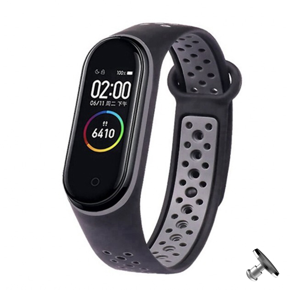 Силіконовий ремінець Nike style для фітнес-браслету Xiaomi Mi Band 3/4 Чорний із сірим + металева кнопка – фото, відгуки, характеристики в інтернет-магазині MoreKitov від продавця: MRK МРК| Купити в Україні: Києві, Харкові, Львові