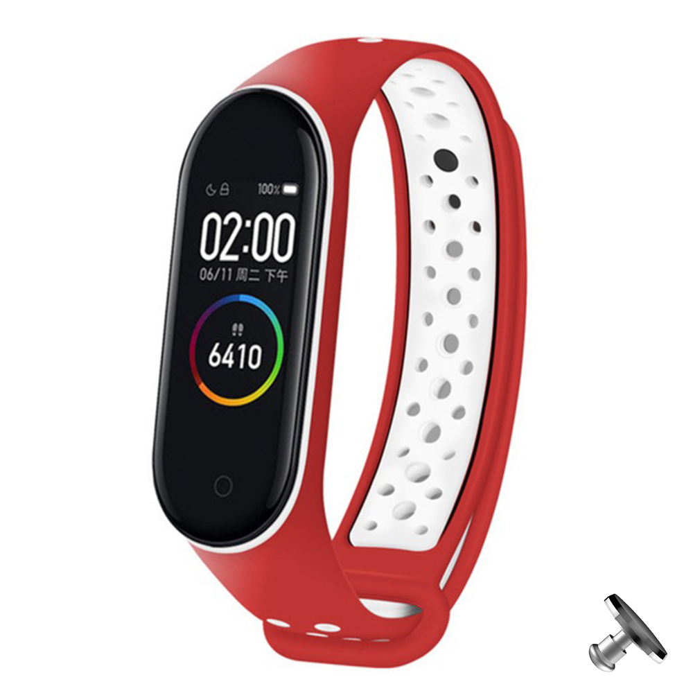 Силіконовий ремінець Nike style для фітнес-браслету Xiaomi Mi Band 3/4 Червоний з білим + металева кнопка – фото, відгуки, характеристики в інтернет-магазині MoreKitov від продавця: MRK МРК| Купити в Україні: Києві, Харкові, Львові