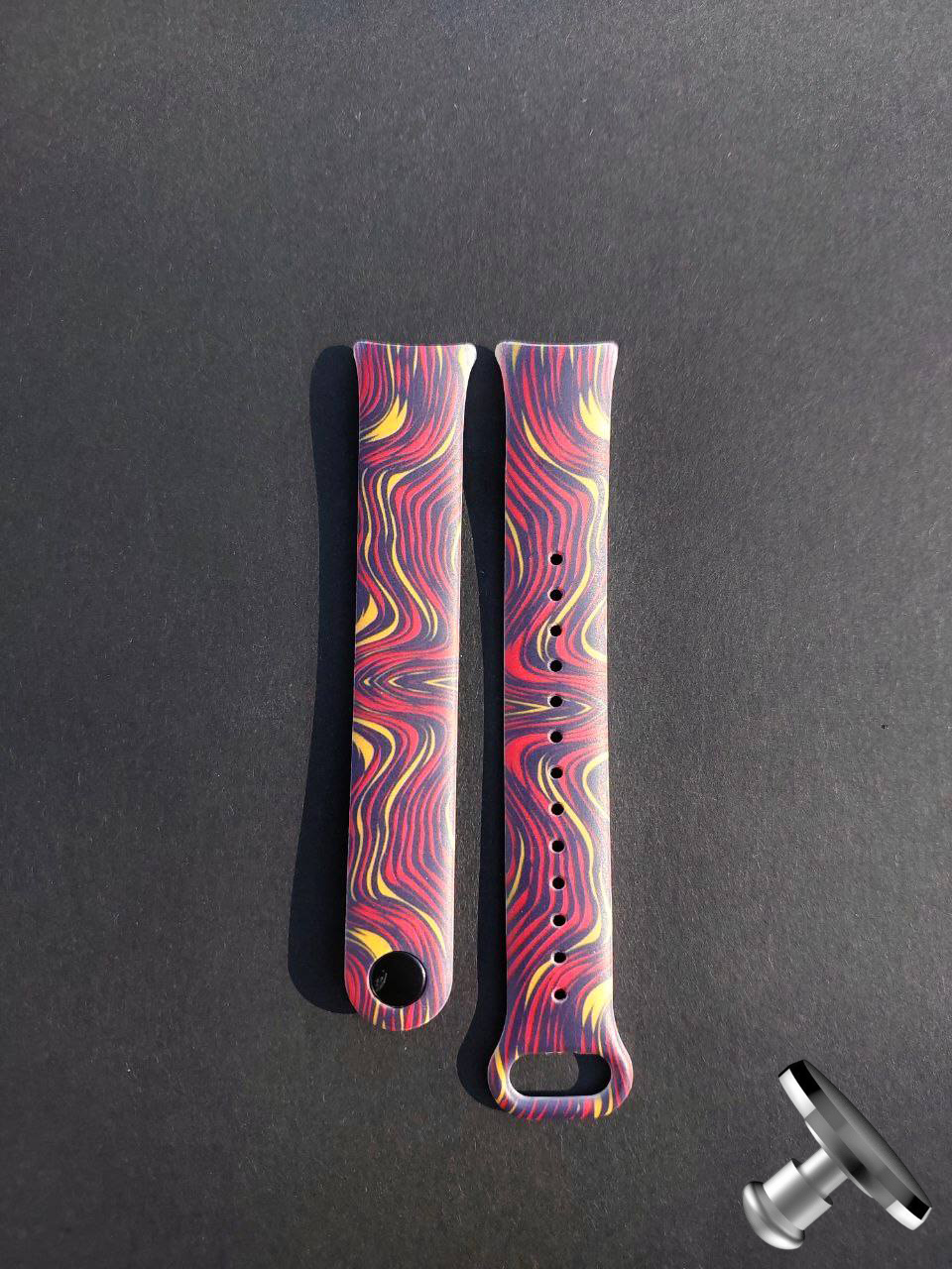 Силіконовий ремінець Original Design MiJobs для фітнесу браслета Xiaomi Mi Band 8/9 Colorful Pattern 01 з металевим кріпленням + металева кнопка