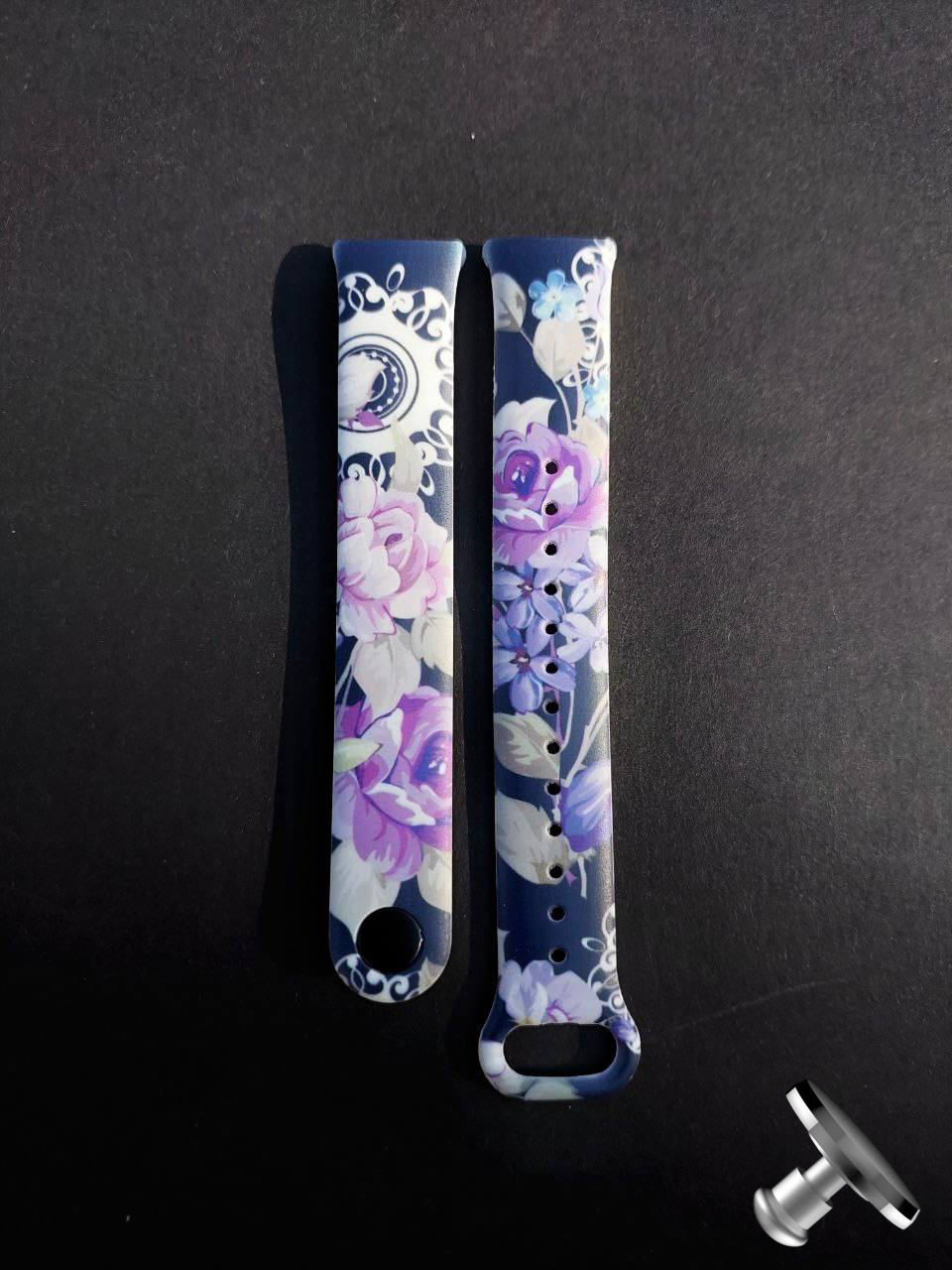 Силіконовий ремінець Original Design MiJobs для фітнесу браслета Xiaomi Mi Band 8/9 Winter Flowers з металевим кріпленням + металева кнопка