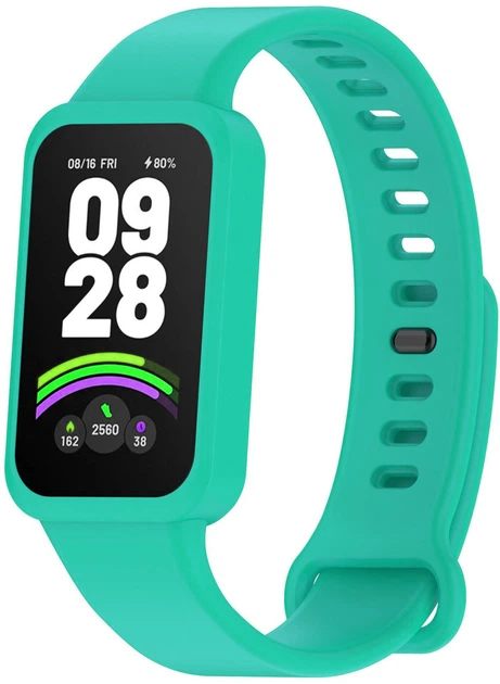 Ремінець силіконовий MRK для фітнес браслета Mi Smart Band 9 Active Tourquise