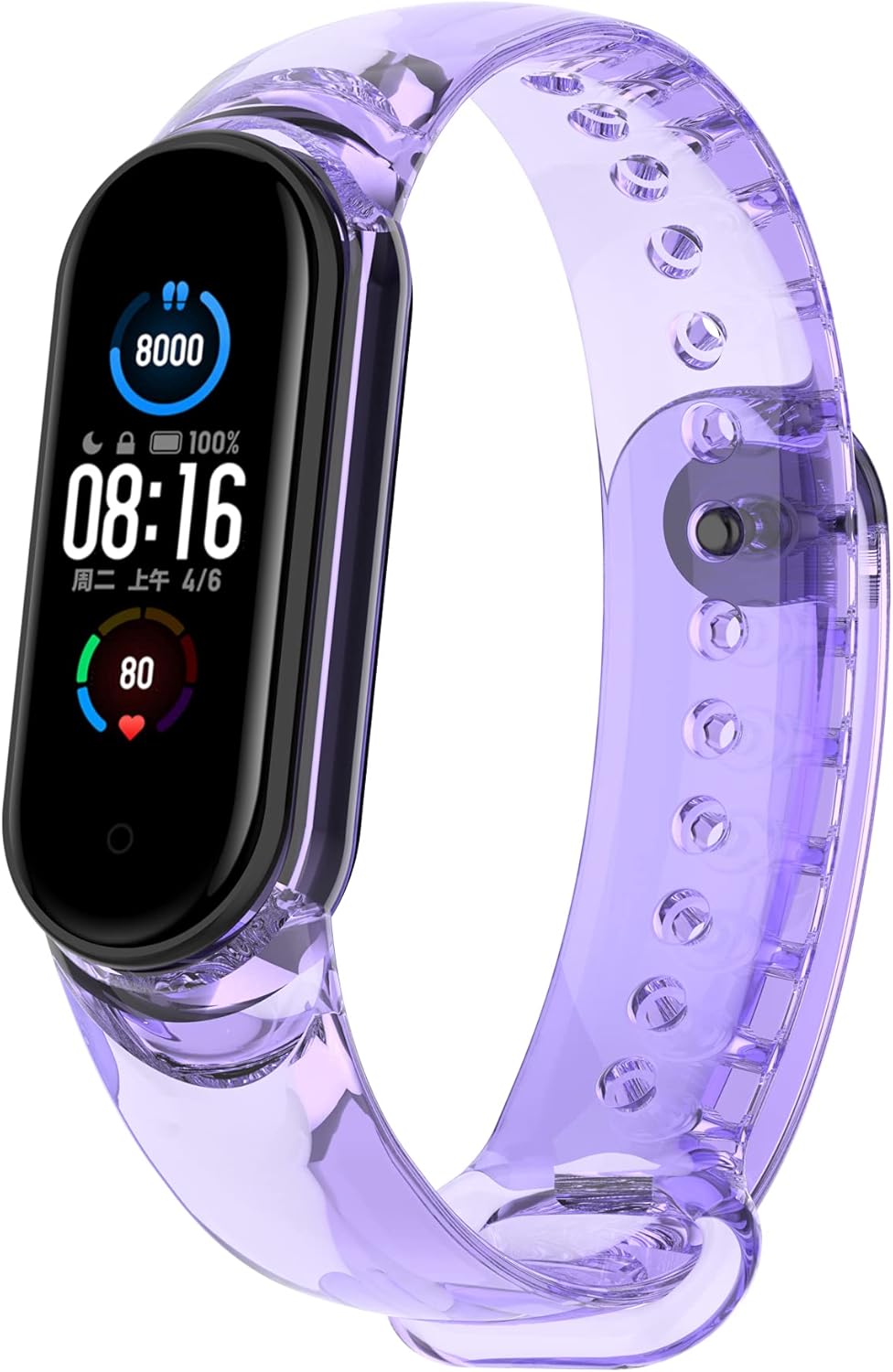Ремінець силіконовий MRK для фітнес браслета Xiaomi Mi Band 8/9/10 Хамелеон Фіолетовий
