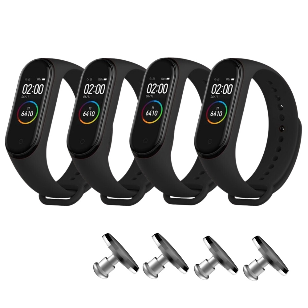 Комплект силіконових ремінців Total Black Original Design для фітнес браслета Xiaomi Mi Band 3, Mi Band 4, чорний (4 ремінці) + 4 металеві кнопки – фото, відгуки, характеристики в інтернет-магазині MoreKitov від продавця: MRK МРК| Купити в Україні: Києві, Харкові, Львові