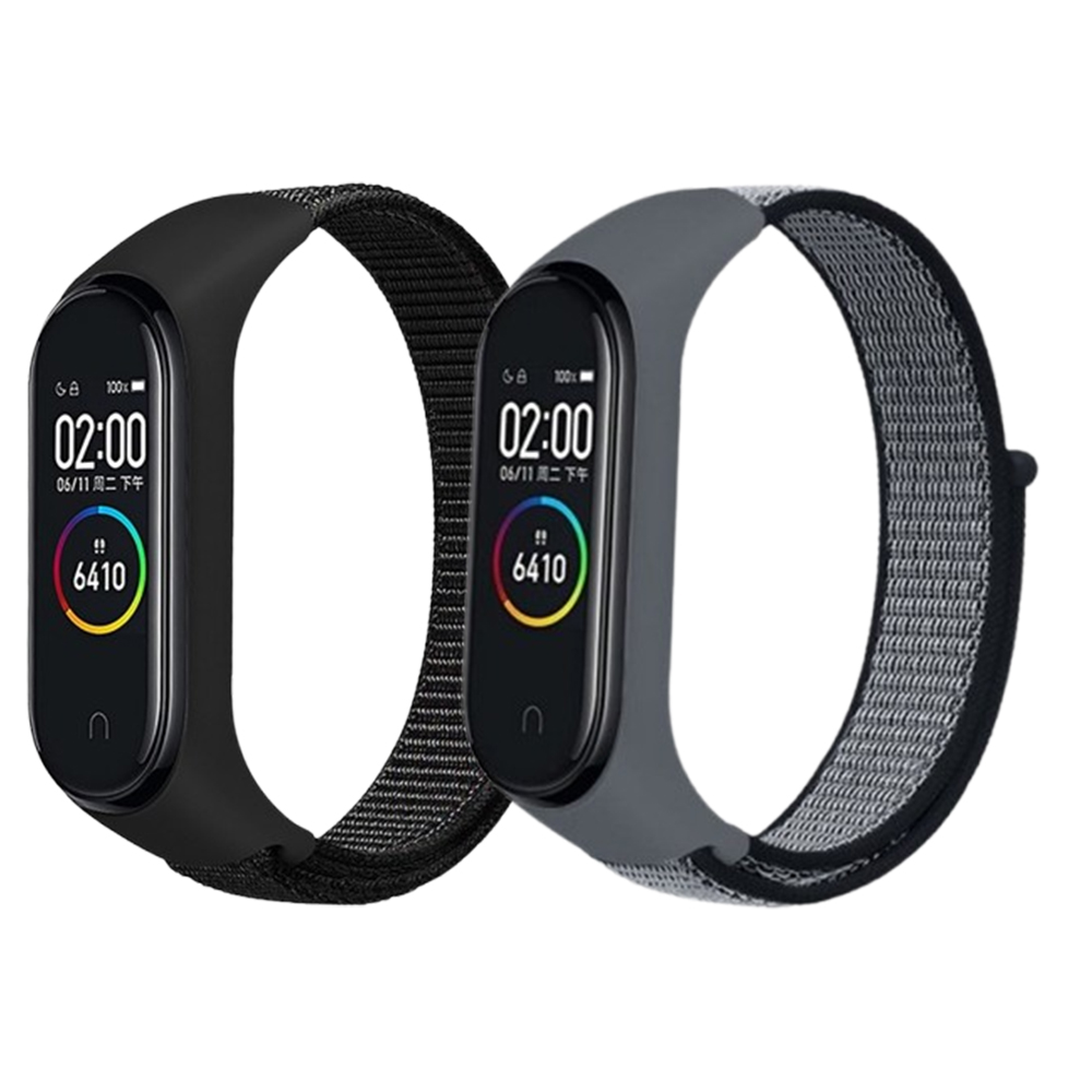 Комплект тканинних ремінців MRK Nylon Strap для Xiaomi Mi Band 3/4/5/6/7 із застібкою на липучці (два ремінці) Black Gray – фото, відгуки, характеристики в інтернет-магазині MoreKitov від продавця: MRK МРК| Купити в Україні: Києві, Харкові, Львові