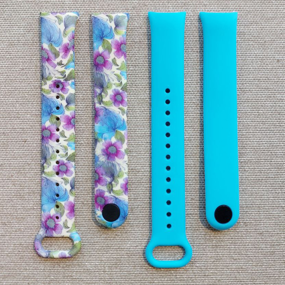 Комплект ремінців MRK Flowers Set Blue для Xiaomi Mi Band 8/9 (два ремінці)