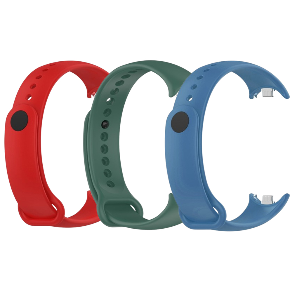 Комплект силіконових ремінців MRK Sea Waves Set для фітнес браслета Xiaomi Mi Band 8/9 три ремінці з металевим кріпленням