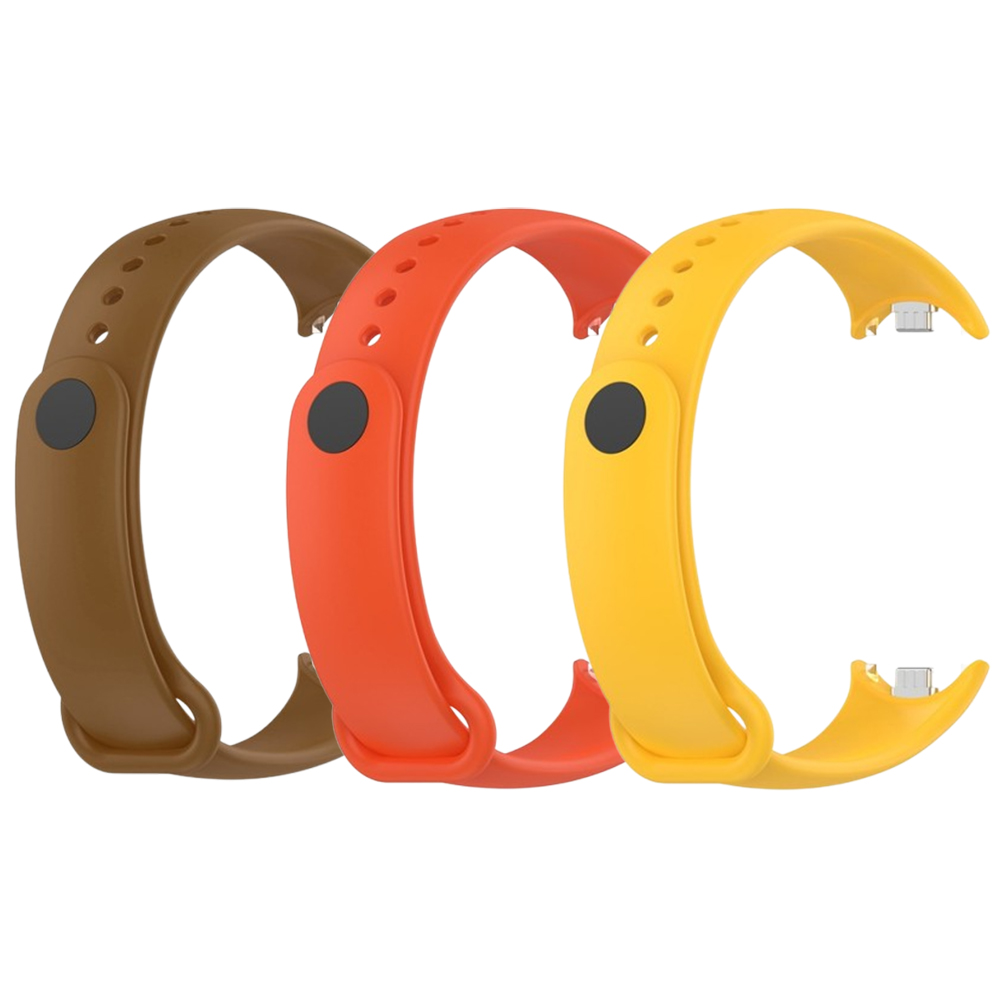 Комплект силіконових ремінців MRK Warm Colors для фітнес браслета Xiaomi Mi Band 8/9 три ремінці з металевим кріпленням