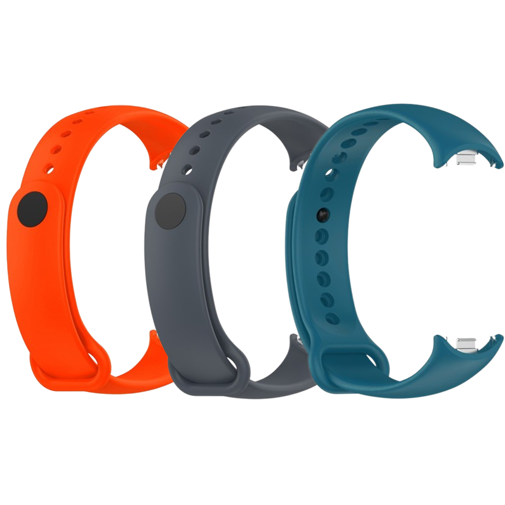 Комплект силіконових ремінців MRK SeaSide Colors для фітнес браслета Xiaomi Mi Band 8/9 три ремінці з металевим кріпленням