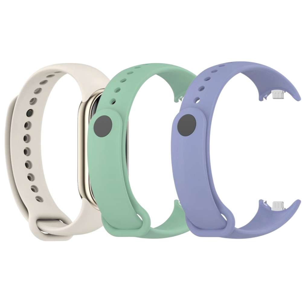 Комплект силіконових ремінців MRK Silk Shades для фітнес браслета Xiaomi Mi Band 8/9 три ремінці з металевим кріпленням