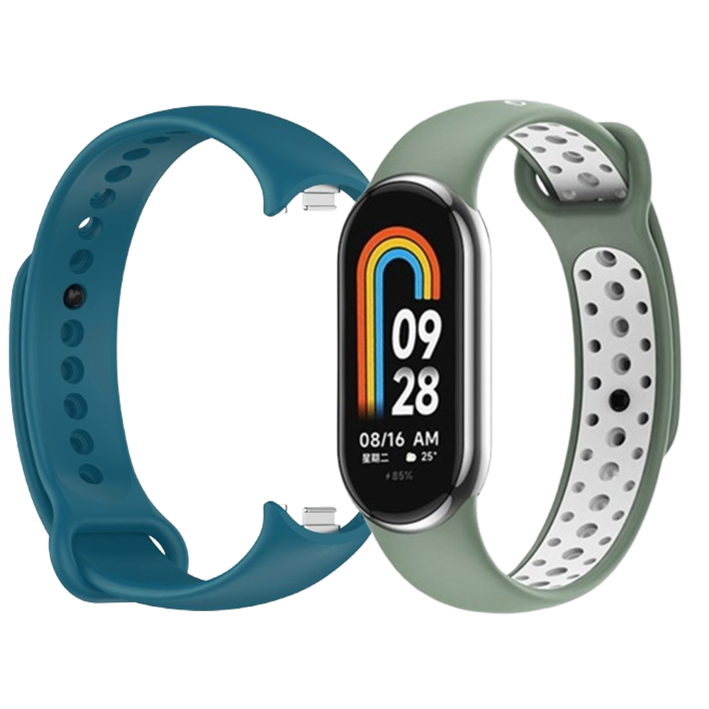 Комплект силіконових ремінців NikeStyle для фітнес браслета Xiaomi Mi Band 8 два ремінці