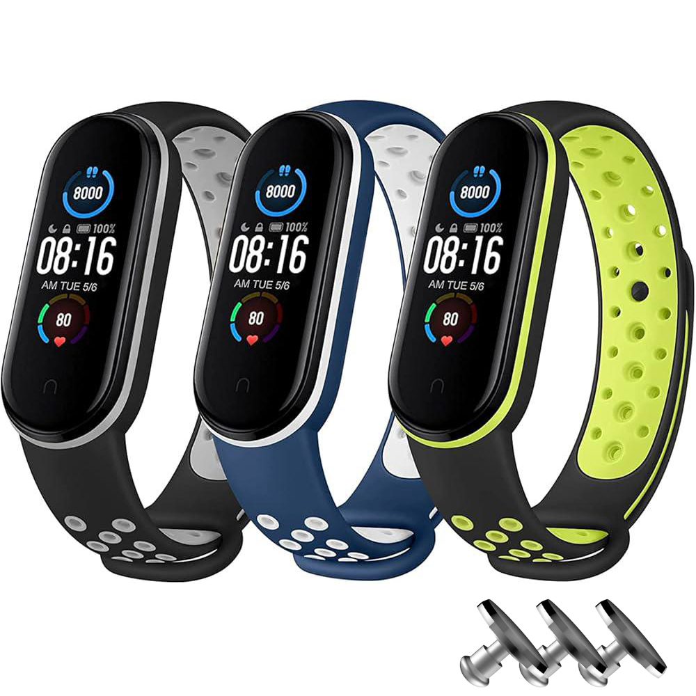 Комплект силіконових ремінців MRK для Xiaomi Mi Band 3/4 3 ремінці + 3 металеві кнопки (Black, Blue, White, Light Green) – фото, відгуки, характеристики в інтернет-магазині MoreKitov від продавця: MRK МРК| Купити в Україні: Києві, Харкові, Львові