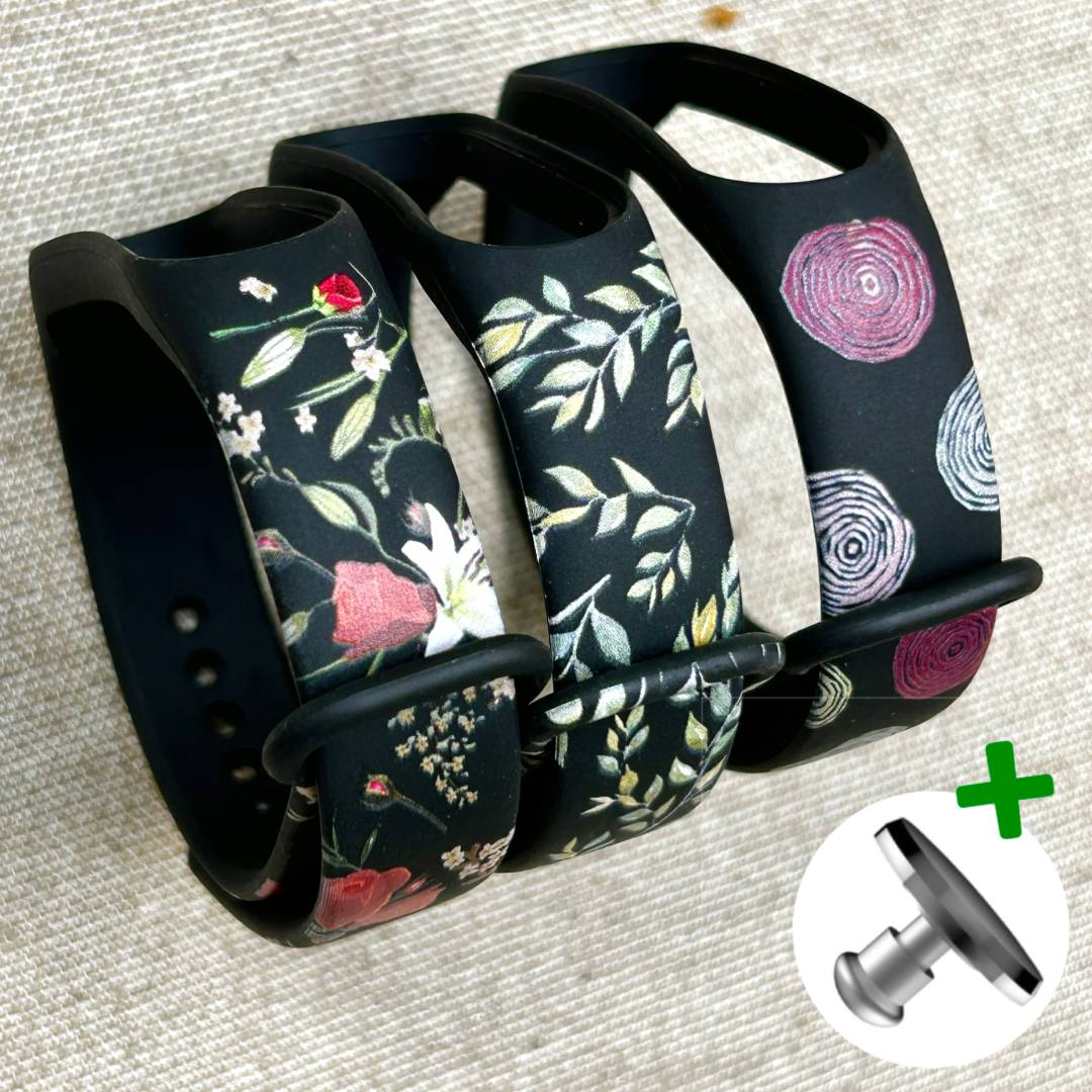 Комплект силіконових ремінців Black&Blosssom для фітнес браслета Xiaomi Mi Band 5/6/7 з металевою кнопкою (три ремінці) – фото, відгуки, характеристики в інтернет-магазині MoreKitov від продавця: MRK МРК| Купити в Україні: Києві, Харкові, Львові