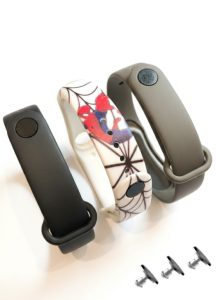 Комплект силиконовых ремешков SpiderMan для фитнеса браслета Xiaomi Mi Band 3/4 (три ремешка) + 3 металлические кнопки
