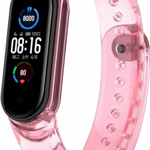 Ремінець силіконовий MRK для фітнес браслета Xiaomi Mi Band 8/9/10 Рожевий Хамелеон