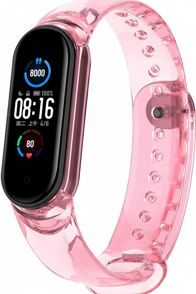Ремінець силіконовий MRK для фітнес браслета Xiaomi Mi Band 8/9/10 Рожевий Хамелеон