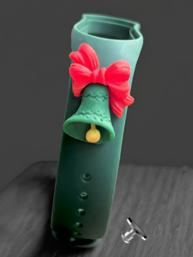 Силіконовий ремінець MRK 3D Новорічний Jingle Bells для Xiaomi Mi Band 3/4 з металевою кнопкою
