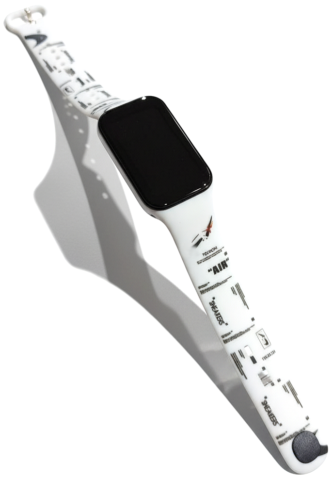 Ремінець силіконовий MRK Air для Mi Band 8 Active / Redmi Smart Band 2 White and Black