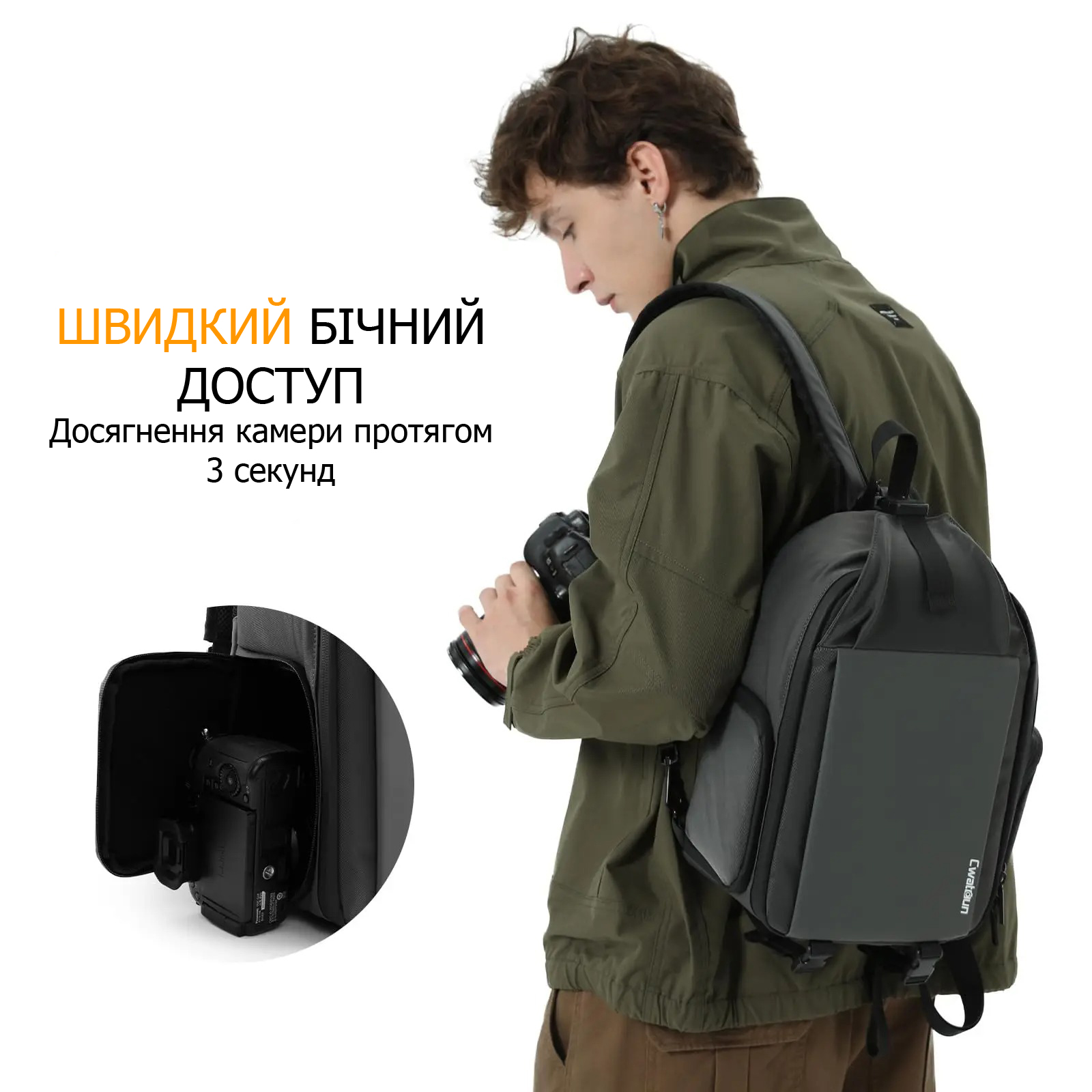 Фоторюкзак Sling Cwatcun (Caden) D107 Waterproof Gray – фото, відгуки, характеристики в інтернет-магазині MoreKitov від продавця: MRK МРК| Купити в Україні: Києві, Харкові, Львові 3 Фоторюкзак Sling Cwatcun (Caden) D107 Waterproof Gray – фото, відгуки, характеристики в інтернет-магазині MoreKitov від продавця: MRK МРК| Купити в Україні: Києві, Харкові, Львові 3