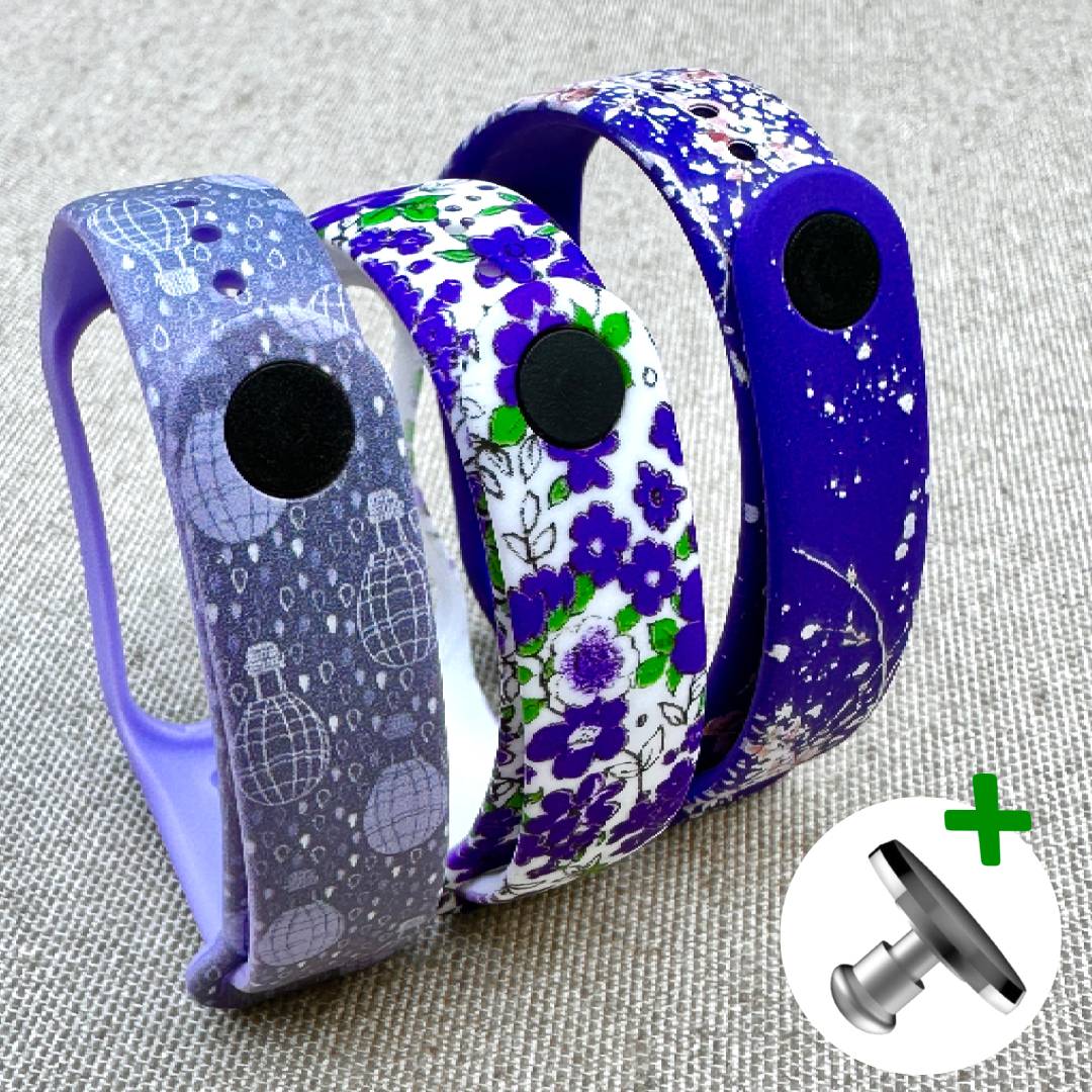 Комплект силіконових ремінців Purple Set для фітнес браслета Xiaomi Mi Band 5/6/7 з металевою кнопкою (три ремінці) – фото, відгуки, характеристики в інтернет-магазині MoreKitov від продавця: MRK МРК| Купити в Україні: Києві, Харкові, Львові