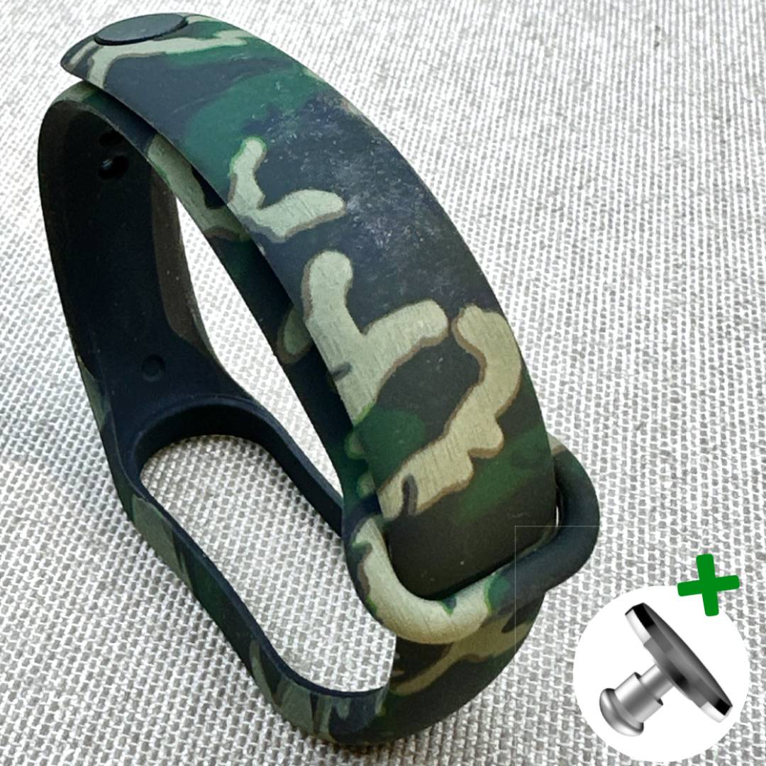 Ремінець силіконовий MRK із принтом Khaki Camouflage для фітнес браслета Xiaomi Mi Band 5/6/7 з металевою кнопкою – фото, відгуки, характеристики в інтернет-магазині MoreKitov від продавця: MRK МРК| Купити в Україні: Києві, Харкові, Львові