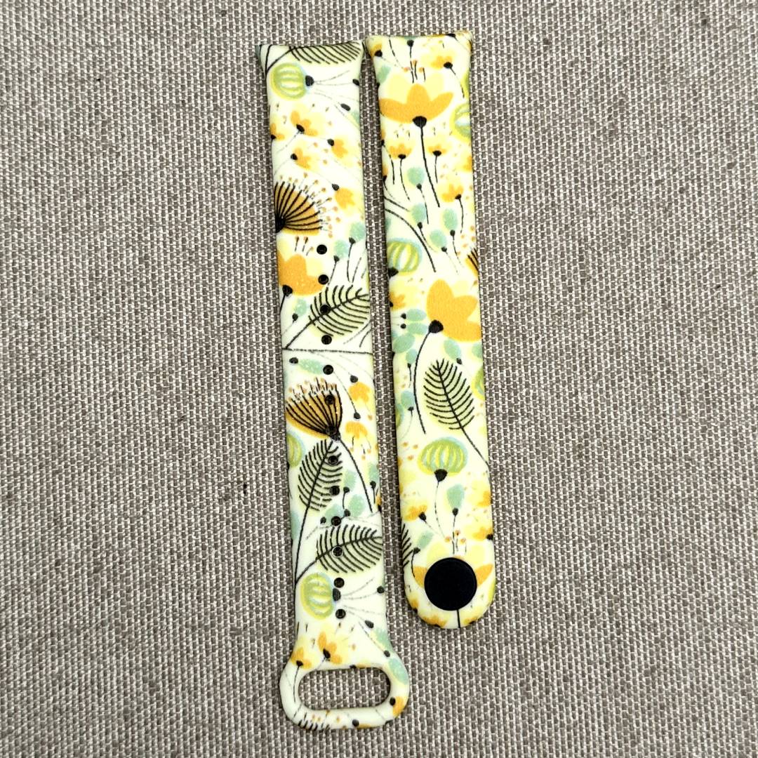 Силіконовий ремінець з малюнком Yellow Spring MRK для фітнес браслета Xiaomi Mi Band 8 Yellow Flowers
