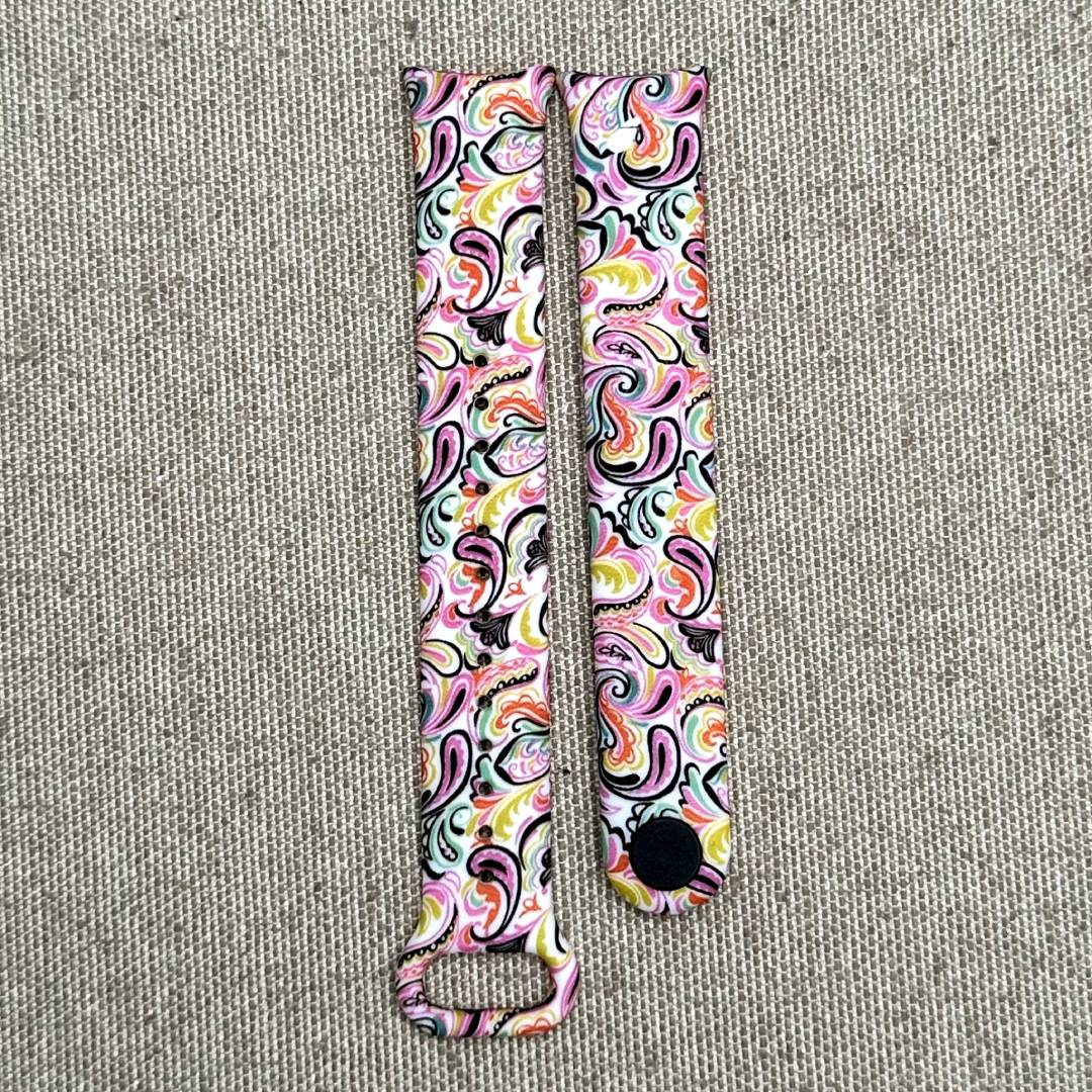 Силіконовий ремінець з малюнком Spring Colors MRK для фітнес браслета Xiaomi Mi Band 8 White Multicolor