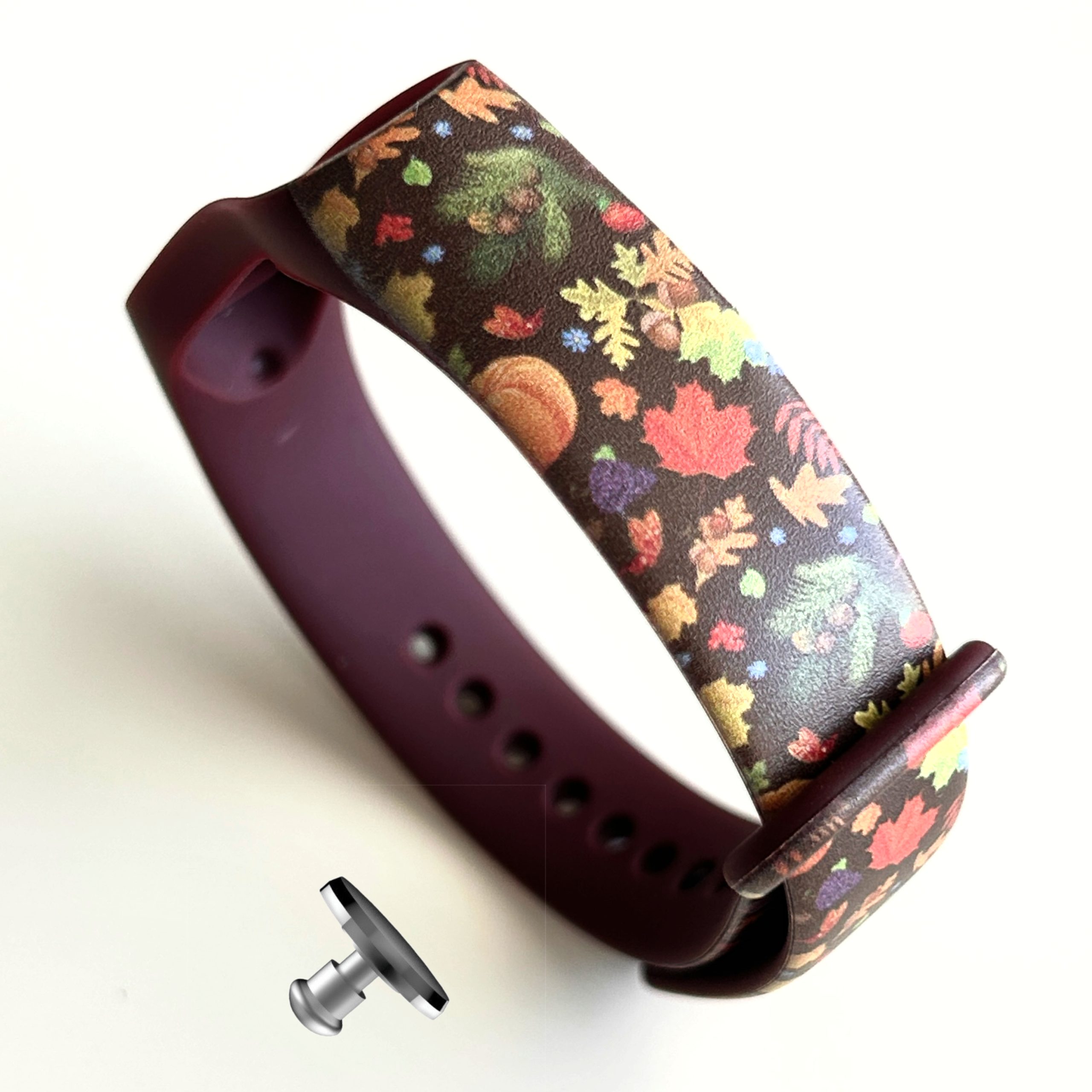 Силіконовий ремінець MRK для фітнес браслета Xiaomi Mi Band 5/6/7 з малюнком Золота осінь + металева кнопка – фото, відгуки, характеристики в інтернет-магазині MoreKitov від продавця: MRK МРК| Купити в Україні: Києві, Харкові, Львові