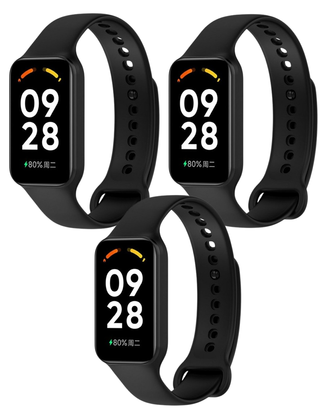 Комплект силіконових ремінців MRK для Xiaomi Mi Band 8 Active/Redmi Smart Band 2 (три ремінці)