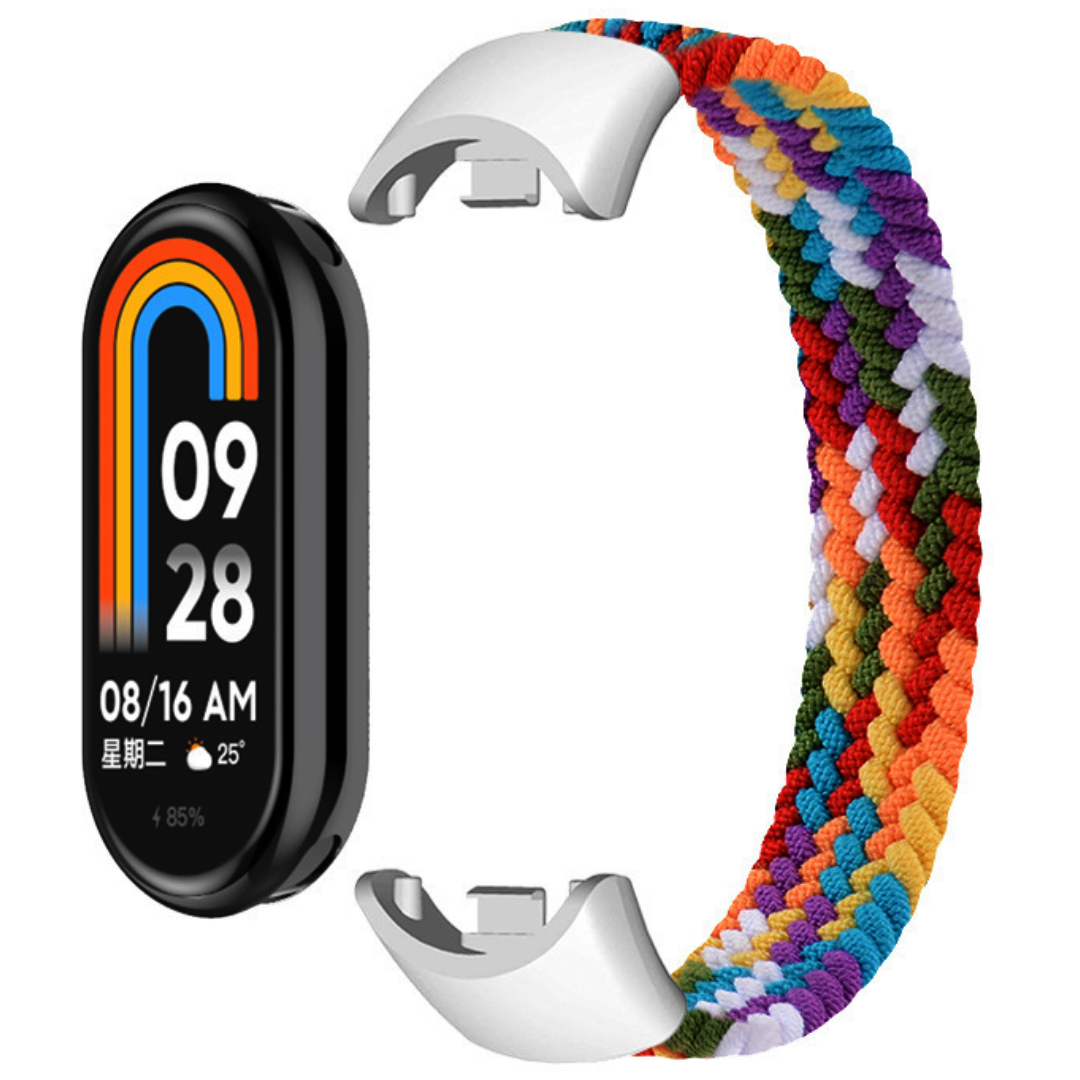 Ремінець тканинний Braided Mono Loop MRK для фітнес браслета Xiaomi Mi Band 8/9, розмір (L) 170mm Rainbow
