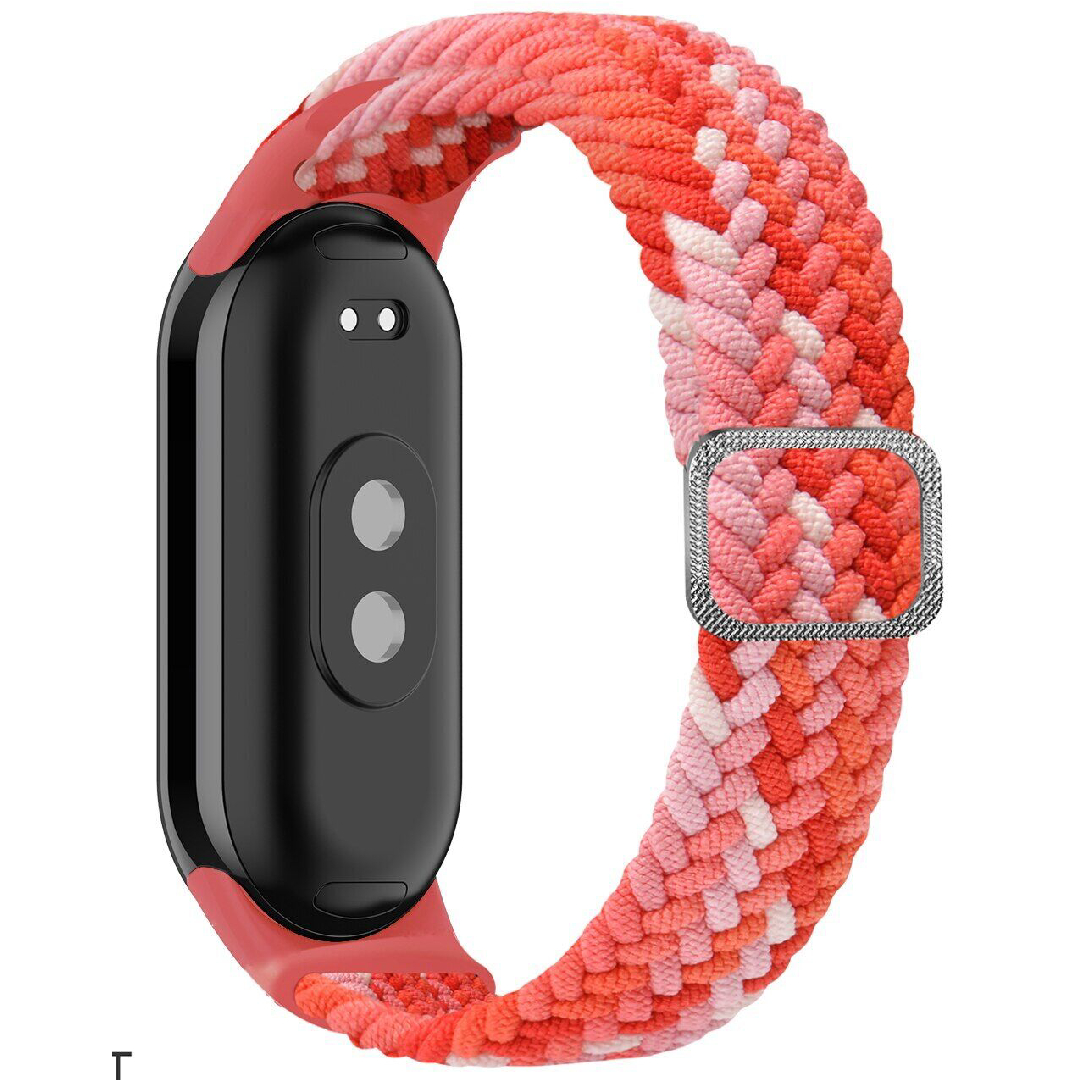 Тканинний ремінець Braided Loop MRK для фітнес браслета Xiaomi Mi Band 8/9/10 з металевим регулятором довжини Grapefruit