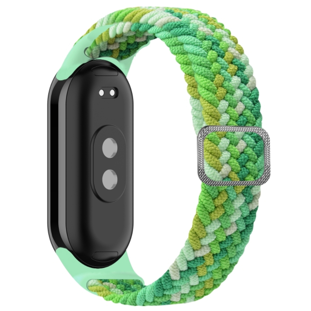 Тканинний ремінець Braided Loop MRK для фітнес браслета Xiaomi Mi Band 8/9/10 з металевим регулятором довжини Light Green