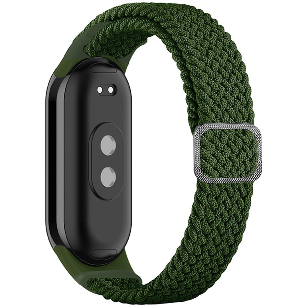 Ремінець тканинний Braided Loop MRK для фітнес браслета Xiaomi Mi Band 8/9/10 з металевим регулятором довжини Хакі