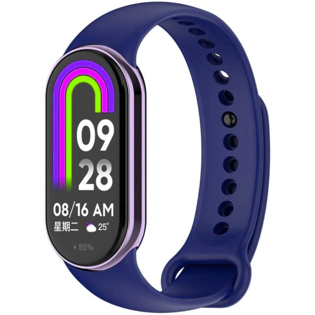 Силіконовий ремінець MRK для фітнес браслета Xiaomi Mi Band 8/9 Темно-синій