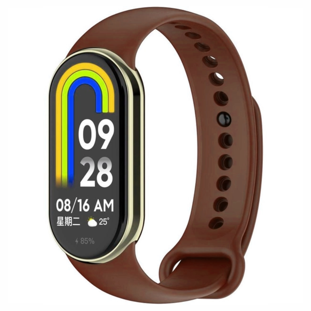 Силіконовий ремінець MRK для фітнес браслета Xiaomi Mi Band 8/9 Коричневий
