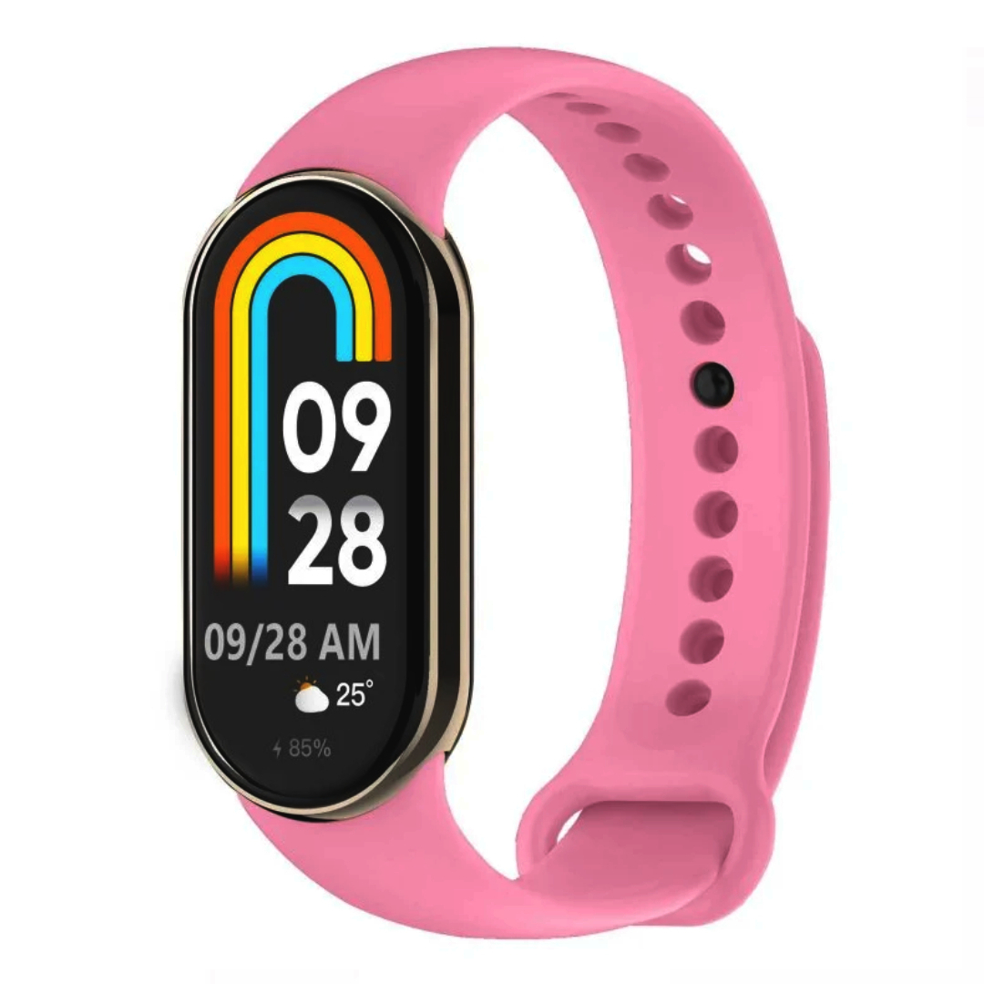 Силіконовий ремінець MRK для фітнес браслета Xiaomi Mi Band 8/9 Рожевий