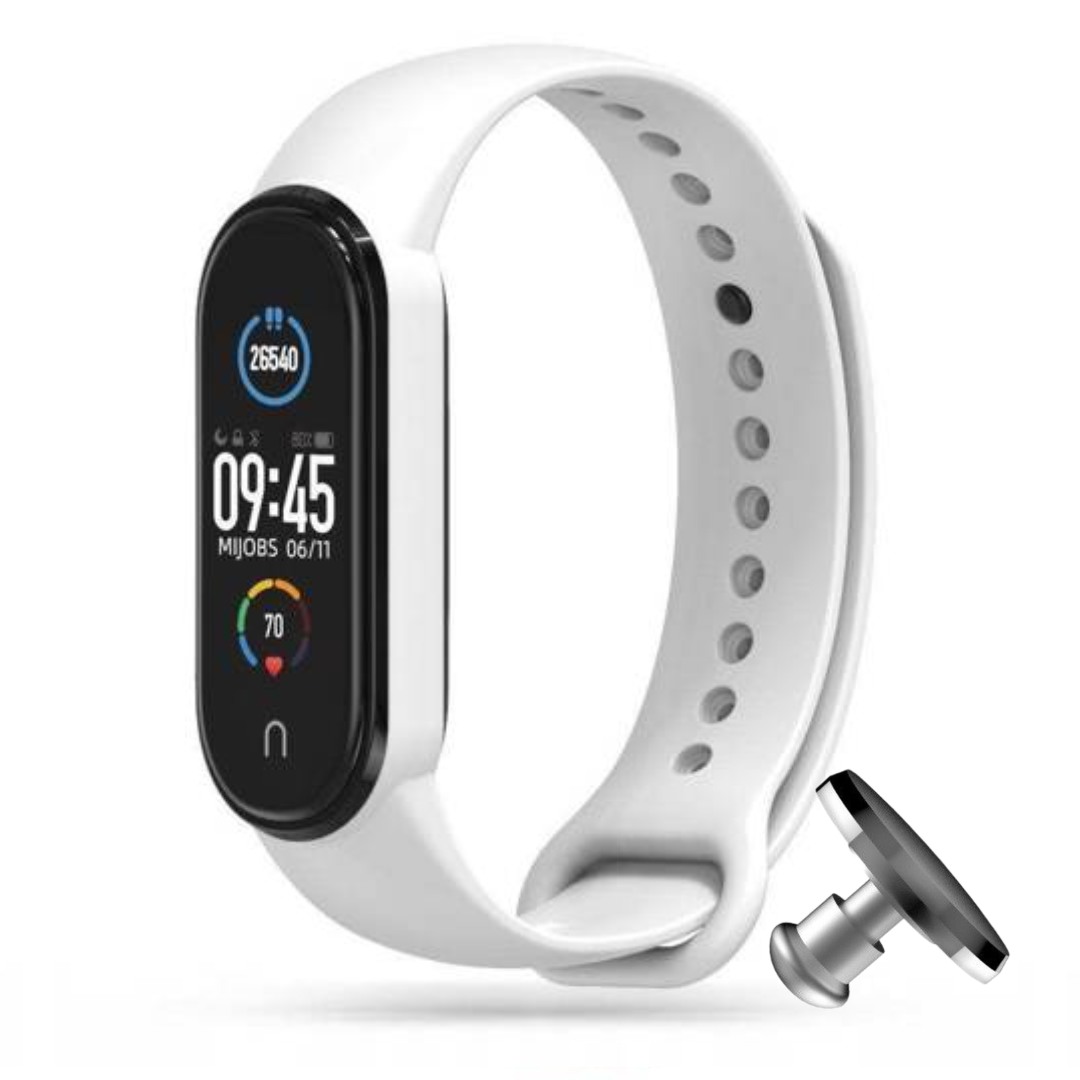 Силіконовий ремінець MRK для фітнес браслета Xiaomi Mi Band 6/5 Білий з металевою кнопкою – фото, відгуки, характеристики в інтернет-магазині MoreKitov від продавця: MRK МРК| Купити в Україні: Києві, Харкові, Львові