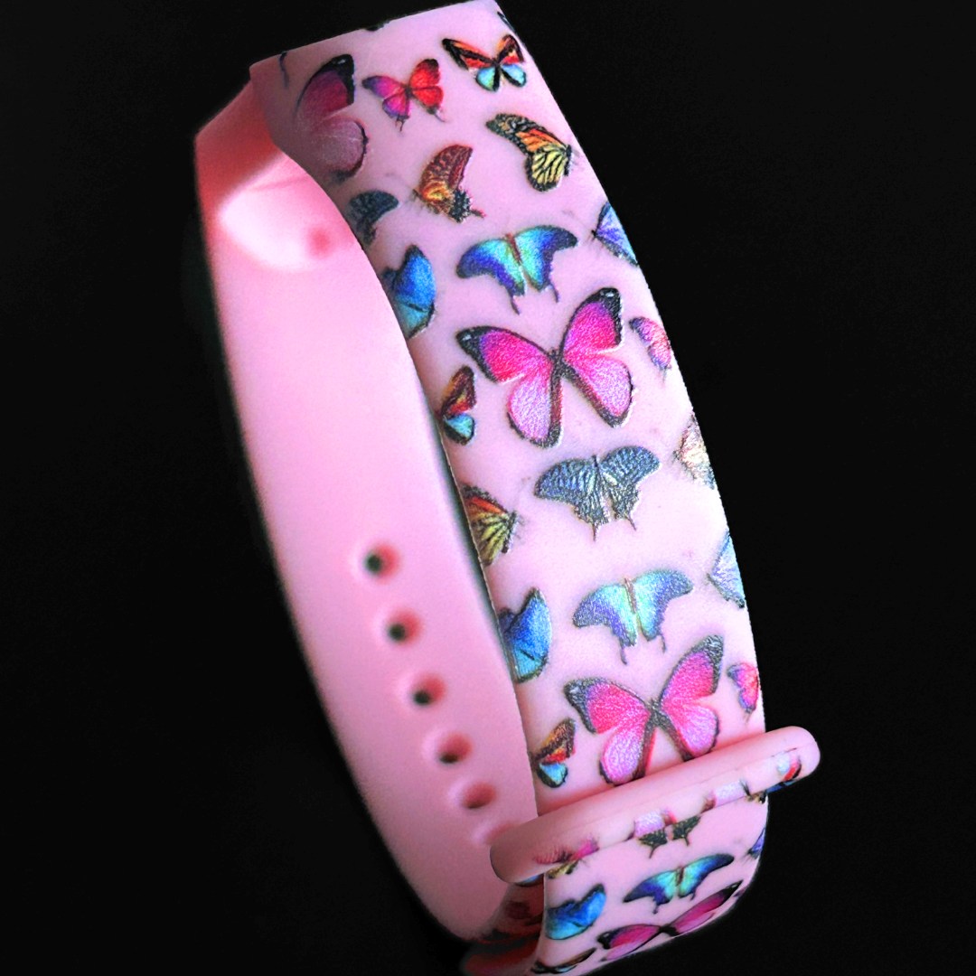 Ремінець силіконовий MRK з дизайнерським принтом Butterfly для фітнес браслета Xiaomi Mi Band 5/6 Рожевий – фото, відгуки, характеристики в інтернет-магазині MoreKitov від продавця: MRK МРК| Купити в Україні: Києві, Харкові, Львові