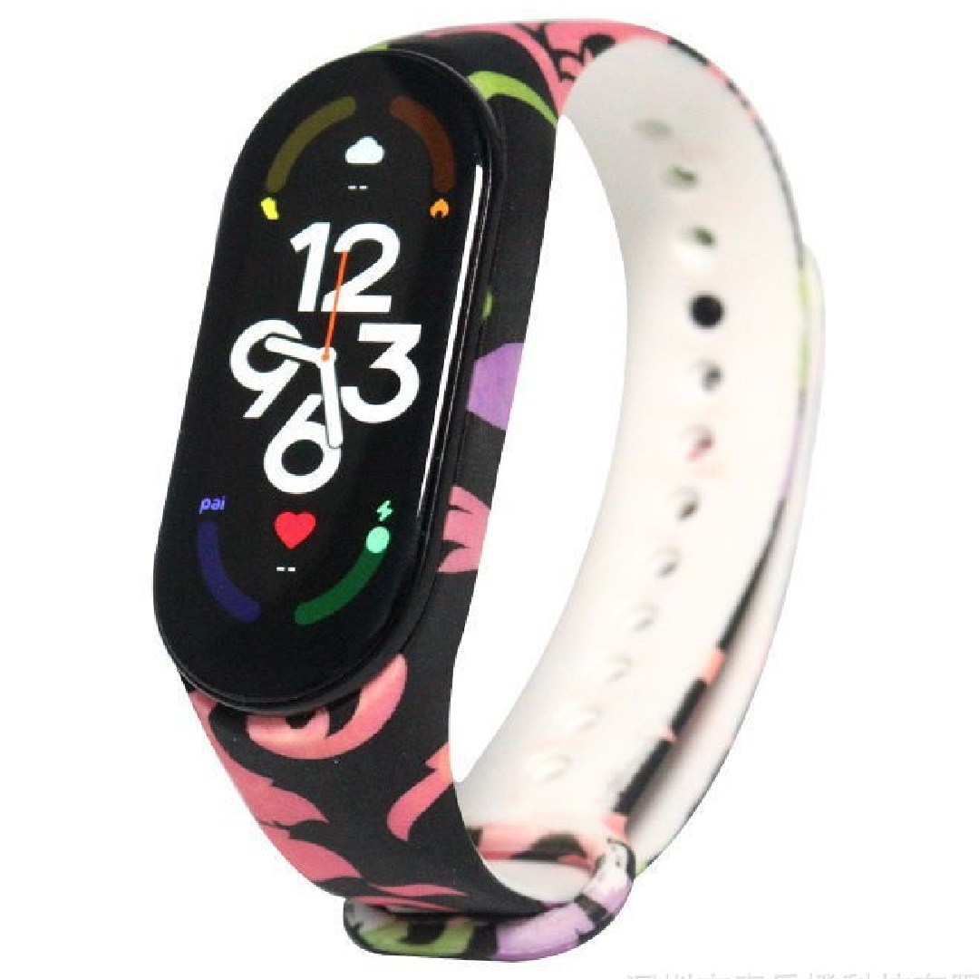 Силіконовий ремінець з дизайнерським принтом Pink Azure для фітнес браслета Xiaomi Mi Band 5/6/7 Чорний – фото, відгуки, характеристики в інтернет-магазині MoreKitov від продавця: MRK МРК| Купити в Україні: Києві, Харкові, Львові