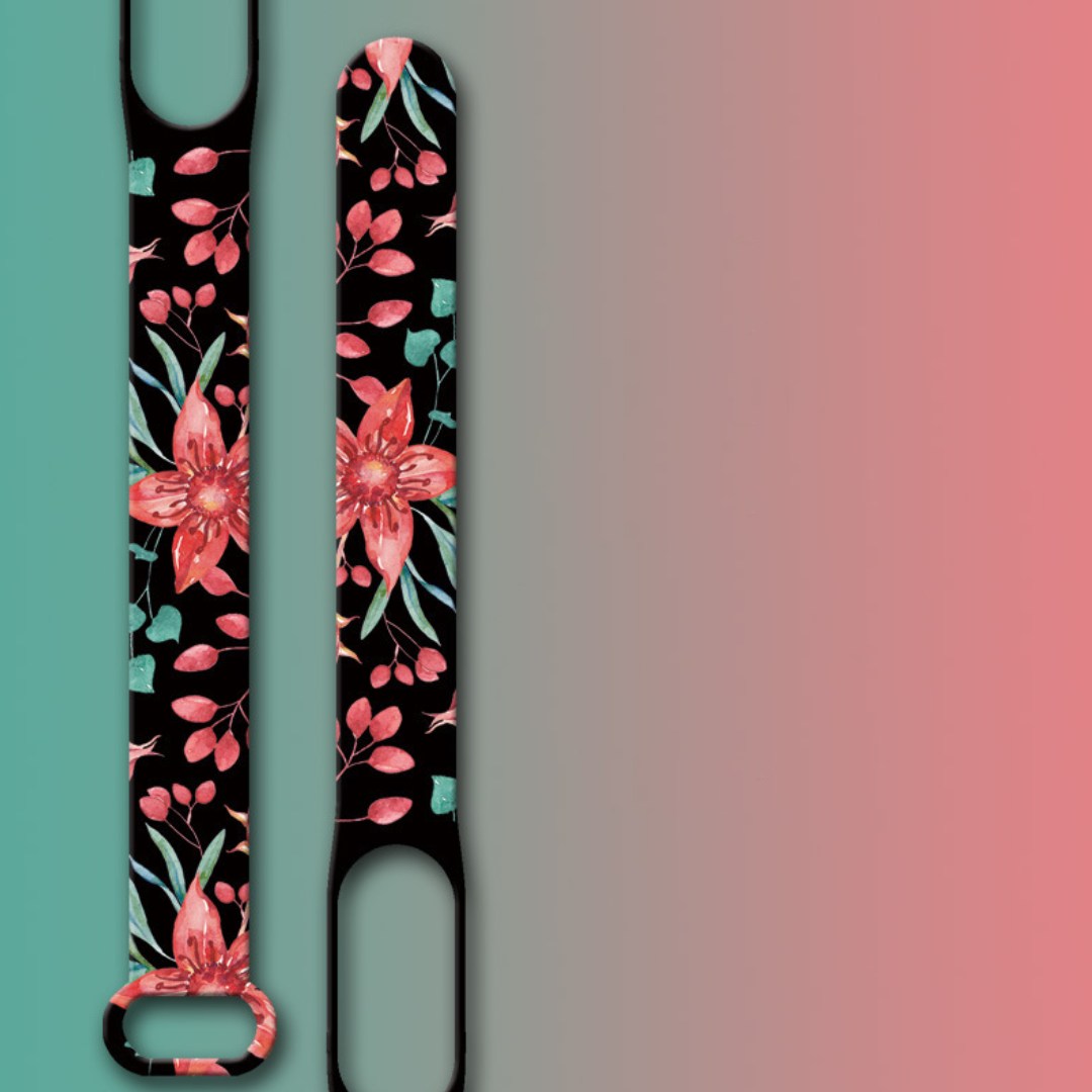 Силіконовий ремінець з дизайнерським принтом Pure Flower для фітнес браслета Xiaomi Mi Band 5/6/7 Чорний – фото, відгуки, характеристики в інтернет-магазині MoreKitov від продавця: MRK МРК| Купити в Україні: Києві, Харкові, Львові